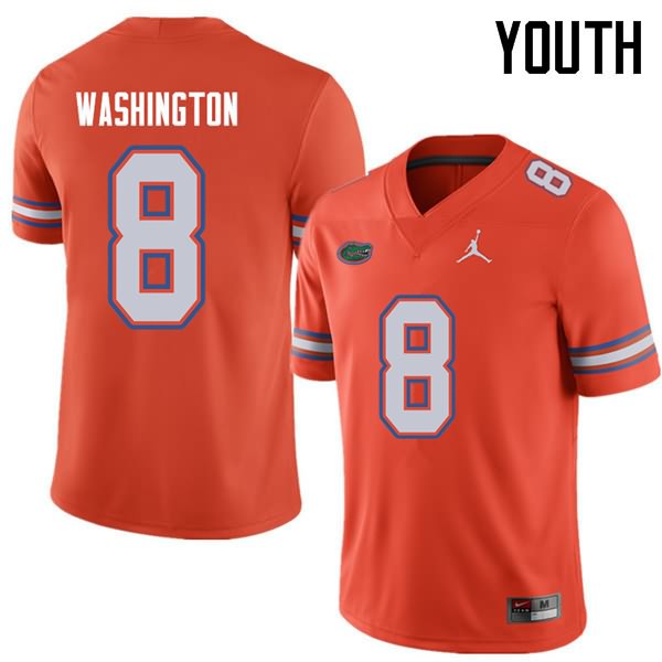 NCAA Florida Gators Nick Washington Youth #8 Jordan Brand Orange Stitched Authentic College Football Jersey PSA4364PV